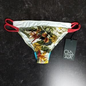 Chaser Hibiscus Jungle Bikini Bottom - Sz M - NWT